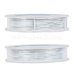 Tiger Tail Wire, 304 Stainless Steel Wire, White, 0.45mm, about 164.04 Feet(50m)/roll(TWIR-BC0001-03A-02)