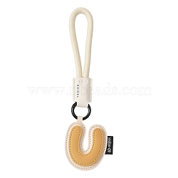 PU Leather Letter Pendant Decoration, for Bag Ornaments, Letter U, 200mm(HJEW-YWC0002-001U)