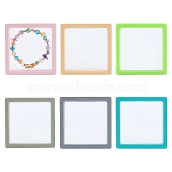 BENECREAT 6Pcs 6 Colors Plastic Transparent 3D Floating Frame Display, for Ring Necklace Bracelet Earring, Coin Display Stands, Aa Medallions, Mixed Color, 9.05x9.05x2cm, 1pc/color(ODIS-BC0001-07)