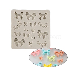 Food Grade Silicone Molds, Fondant Molds, For DIY Cake Decoration, Chocolate, Candy, UV Resin & Epoxy Resin Jewelry Making, Bowknot, Light Grey, 67x67x5mm(X-DIY-L019-021A)