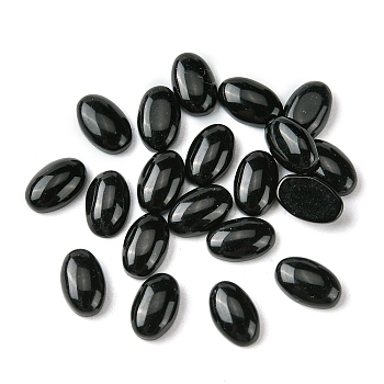 Synthetic Black Stone Cabochons, Oval, 6x4x2~2.5mm