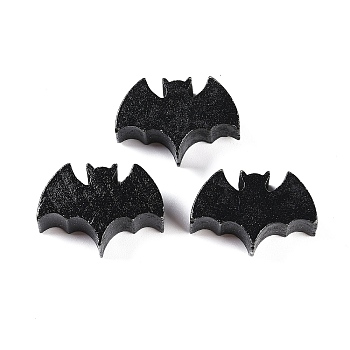 Halloween wood beads, Black, Bat, 22x15x8mm, Hole: 3mm