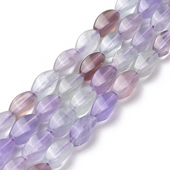 Natural Twist Fluorite Beads Strands, 12x6x6mm, Hole: 1mm, about 33pcs/strand, 15.74 inch