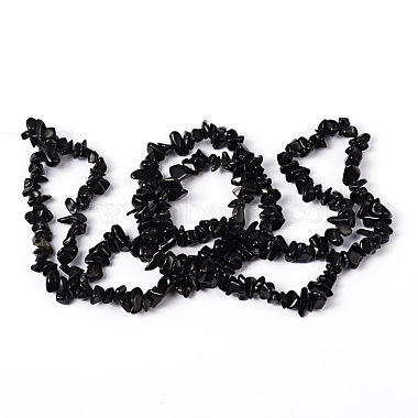 Natural Obsidian Chip Bead Strands(X-F079)-3