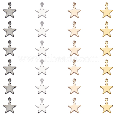 Mixed Color Star Brass Charms