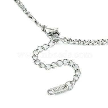 304 Stainless Steel Curb Chain Necklace for Men Women(NJEW-YW0001-14)-2