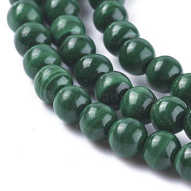 Brins de perles naturelles de malachite(G-O152-47-4mm)-3