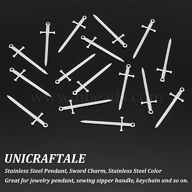 unicraftale 16pcs 304 pendentif en acier inoxydable(STAS-UN0040-88)-4