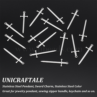 unicraftale 16個 304 ステンレススチールペンダント(STAS-UN0040-88)-4