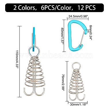 SUPERFINDINGS 12Pcs 2 Colors Aluminium Alloy Tent Rope Tensioners(FIND-FH0001-99)-6