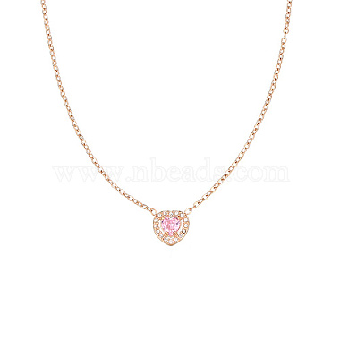Pink Heart Cubic Zirconia Necklaces