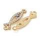 Alloy Blue Enamel Evil Eye Connector Charms(ENAM-S003-03A)-2