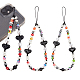 2Pcs Colorful Beads Plastic Pearl Heart Beaded Chain Moblie Straps(AJEW-AR0001-61)-1