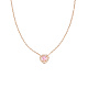 Pink Cubic Zirconia Heart Pendant Necklace with Stainless Steel Chains(OQ9710-6)-1