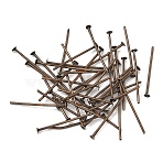 Iron Flat Head Pins, Cadmium Free & Nickel Free & Lead Free, Red Copper, 22x0.75~0.8mm, 20 Gauge, about 600pcs/50g, Head: 2mm(X-HPR2.2cm-NF)