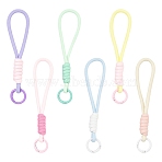 6Pcs 6 Colors Polyester Mobile Straps, with Alloy Clasps, Mixed Color, 145mm(FIND-YW0010-93)