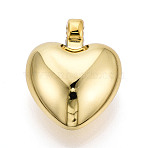 Acrylic Pendants, Heart Charms, Gold, 31x25x12.5~13mm, Hole: 3.5mm(OACR-T030-37A)