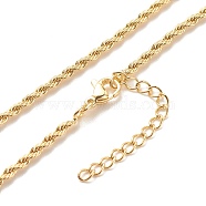 Brass Twist Rope Chains Necklace for Women, Cadmium Free & Lead Free, Real 18K Gold Plated, 17.60 inch(44.7cm)(NJEW-P265-15G)