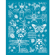 Silk Screen Printing Stencil, for Painting on Wood, DIY Decoration T-Shirt Fabric, Insect Pattern, 100x127mm(DIY-WH0341-046)