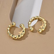 Rack Plating Brass Twist Rope Shape Cuff Earrings, Cadmium Free & Lead Free, Real 18K Gold Plated, 19x19x4mm, Inner Diameter: 12.5mm(EJEW-G288-08G)