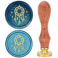 Brass Wax Seal Stamps with Rosewood Handle, for DIY Scrapbooking, Others, 25mm(AJEW-WH0412-0109)