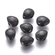 304 Stainless Steel Beads, Faceted, Teardrop, Electrophoresis Black, 8.5x6.5x4mm, Hole: 1.6mm(STAS-F225-13-B)