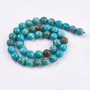 Dyed & Heated Natural Magnesite Beads Strands, Faceted, Round, 10mm, Hole: 1mm, about 40pcs/strand, 16.1 inch(41cm)(TURQ-F010-11-10mm)