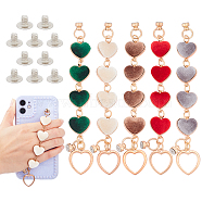 PANDAHALL ELITE 5Pcs 5 Colors Alloy Plush Heart Link Chain for DIY Keychains, Phone Case Decoration Jewelry Accessories, with Alloy Screw Nuts, Iron Screws, Mixed Color, 15.5cm, 1pc/color(MOBA-PH0001-07)