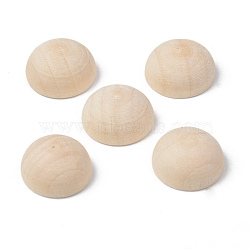 Unfinished Natural Wood Cabochons, Undyed, Half Round/Dome, Old Lace, 12x6mm(X-WOOD-R269-H)