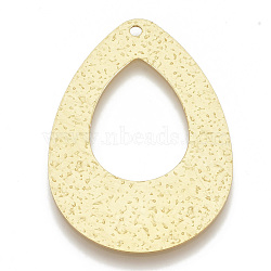 Aluminium Big Pendants, Laser Cut Big Pendants, teardrop, Gold, 63.5x44x1mm, Hole: 3mm(ALUM-N001-05B)