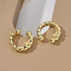 Rack Plating Brass Twist Rope Shape Cuff Earrings, Cadmium Free & Lead Free, Real 18K Gold Plated, 19x19x4mm, Inner Diameter: 12.5mm(EJEW-G288-08G)