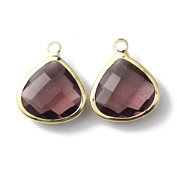 Alloy Glass Pendants, Faceted Taardrop Charms, Indigo, 15.5x13x5mm, Hole: 1.8mm(GLAA-WH0036-14B)