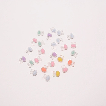 Frosted Transparent Acrylic Beads, Bead in Bead, Rabbit, Mixed Color, 15.5x12x10mm, Hole: 2mm, about 50pcs/bag