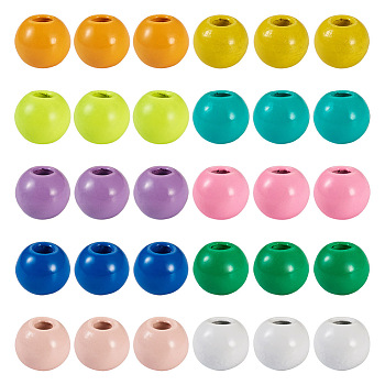 Pandahall 100Pcs 10 Colors Spray Painted Alloy Beads, Round, Mixed Color, 4x3mm, Hole: 1.2mm, 10pcs/color