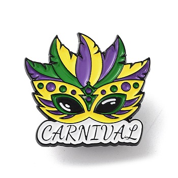 Circus Theme Zinc Alloy Brooch, Carnival Enamel Pins, for Backpack Clothes, Mask, 27.5x30x1.5mm