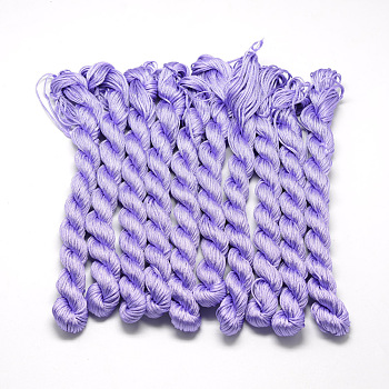 Braided Polyester Cords, Medium Purple, 1mm, about 28.43 yards(26m)/bundle, 10 bundles/bag
