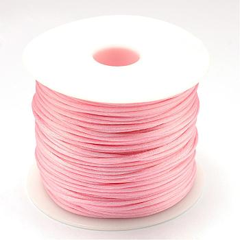 Nylon Thread, Rattail Satin Cord, Pink, 1.5mm, about 49.21 yards(45m)/roll