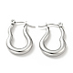 304 Stainless Steel Twist Oval Hoop Earrings for Women(EJEW-G293-07P)-1