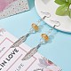 Feather with Round Beads Long Dangle Earrings for Girl Women(EJEW-JE04681-04)-2