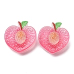 Fruit Theme Opaque Resin Imitation Food Cabochons, Pink, Peach, 24x23x12mm(RE-CBA49A8-03D)