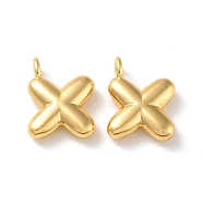 Brass Pendants, Real 18K Gold Plated, Letter X, 19.5x15x5mm, Hole: 3.2mm(KK-A199-01G-X)