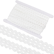 10M Flat Nylon Wavy Elastic Cord, Garment Accessories, White, 20mm, about 10.94 Yards(10m)/Roll(OCOR-GF0002-98A)