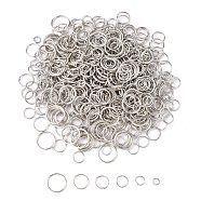 Iron Jump Rings, Open Jump Rings, Mixed Size, Platinum, 18~21 Gauge, 4~10x0.7~1mm(IFIN-MSMC007-1P-NF)