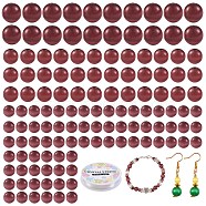 DIY Round Cat Eye Beads Bracelet Making Kit, Including Round Cat Eye Beads, Elastic Thread, Purple, Beads: 175pcs/set(DIY-SZ0006-56A)