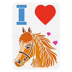 Plastic Drawing Painting Stencils Templates, for Painting on Scrapbook Fabric Tiles Floor Furniture Wood, Rectangle, Horse, 29.7x21cm(DIY-WH0396-720)