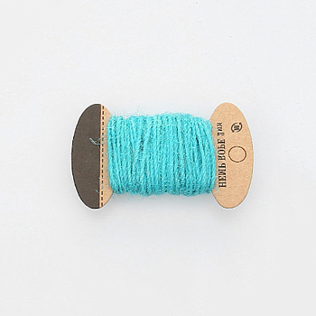 Jute Cord, Jute String, Jute Twine, 3 Ply, for Jewelry Making, Turquoise, 2mm, about 10.93 yards(10m)/board