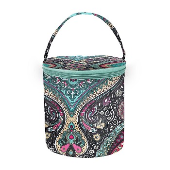 Polyester Column Yarn Storage Bags, for Portable Knitting Yarn Balls Organizer, Flower, 14x14cm