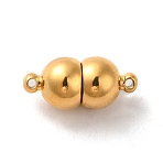 Ion Plating(IP) 304 Stainless Steel Magnetic Clasps, Real 18K Gold Plated, 17.5x8mm, Hole: 1mm(X-STAS-E108-39G)