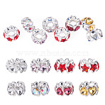 8Pcs 2 Styles Alloy Rhinestone European Beads, Large Hole Beads, Mixed Color, 15x8mm, Hole: 5.5mm, 4pcs/style(FIND-TA0010-84)