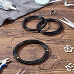 3 Rolls 3 Styles Round Aluminum Wire, Bendable Metal Craft Wire, for Beading Jewelry Craft Making, Black, 15~20 Gauge, 0.8~1.5mm, 10m/roll(32.8 Feet/roll), 1 roll/style(AW-LP0001-07B)